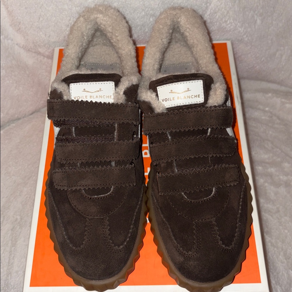 NWT VOILE BLANCHE Ines Fringe Sneakers in Dark Brown - Picture 8 of 15